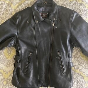 Womens Leather Motorcycle Jacket - XXL